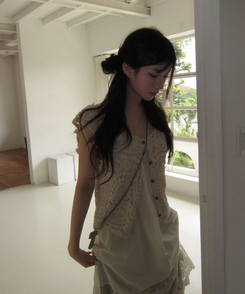 レースレイヤードワンピース WHITE