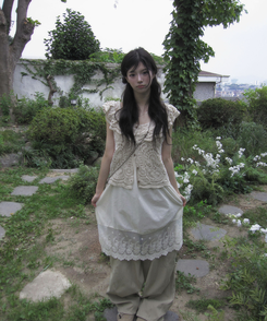 レースレイヤードワンピース WHITE