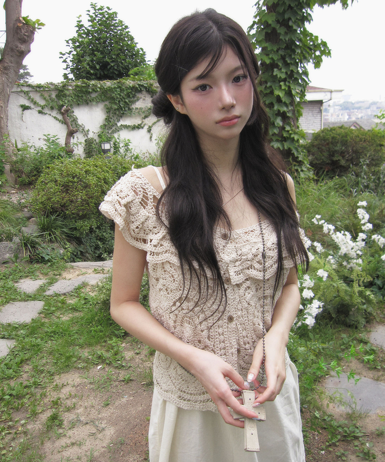 レースレイヤードワンピース WHITE