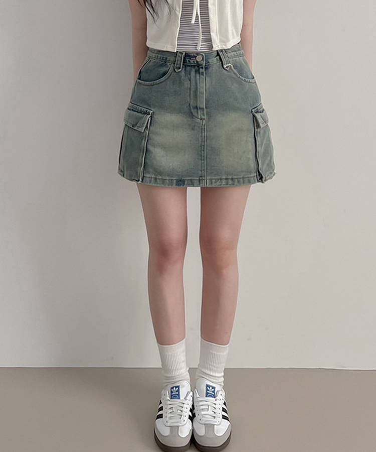 カーゴデニムミニスカート｜ミニスカート｜韓国ファッション通販
