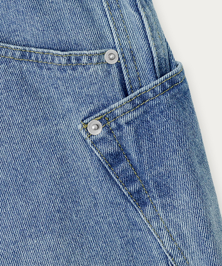 【丈別】スリットワイドデニムパンツ