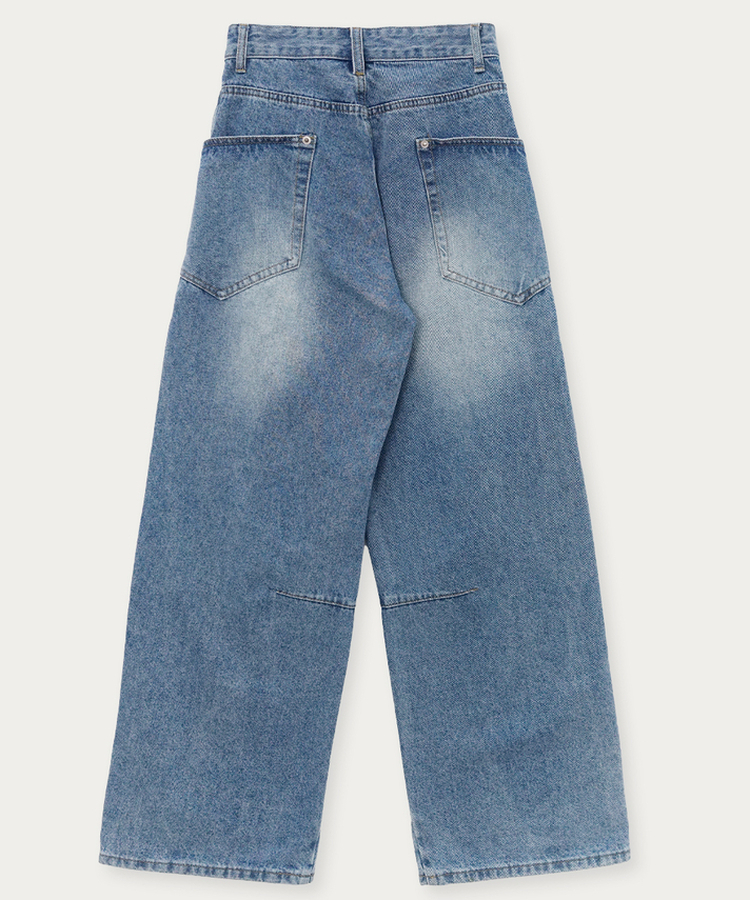 【丈別】スリットワイドデニムパンツ