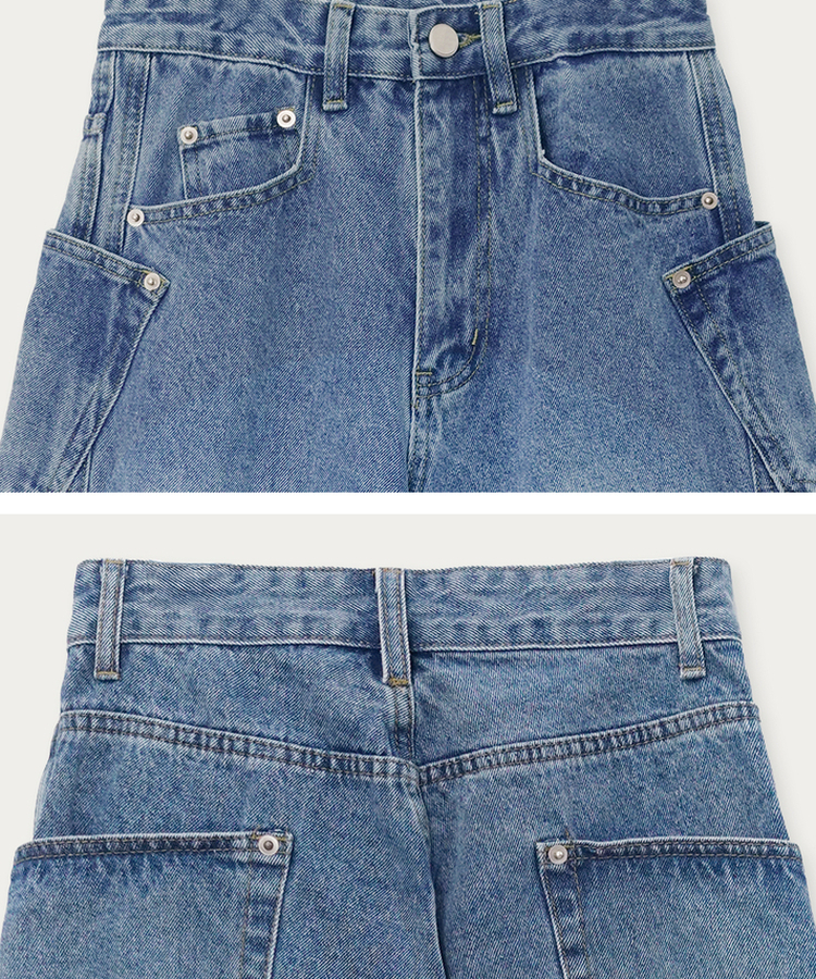 【丈別】スリットワイドデニムパンツ