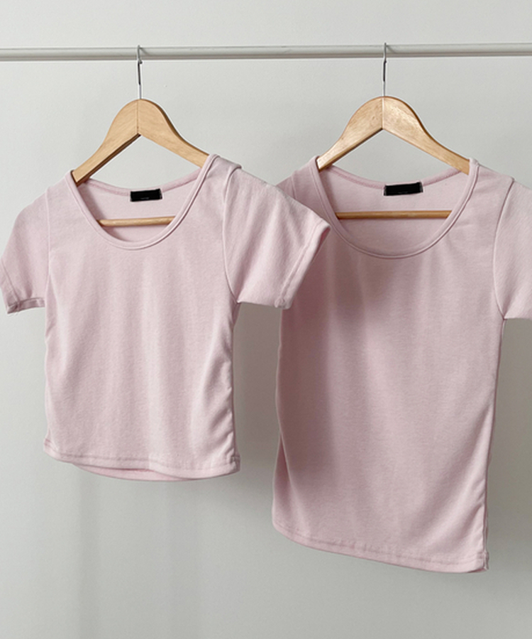 ラウンドスリム半袖Tシャツ(6color)