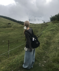 レイヤードフリルミニスカート CHARCOAL