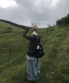 レイヤードフリルミニスカート CHARCOAL