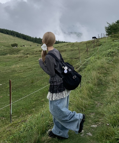 レイヤードフリルミニスカート CHARCOAL