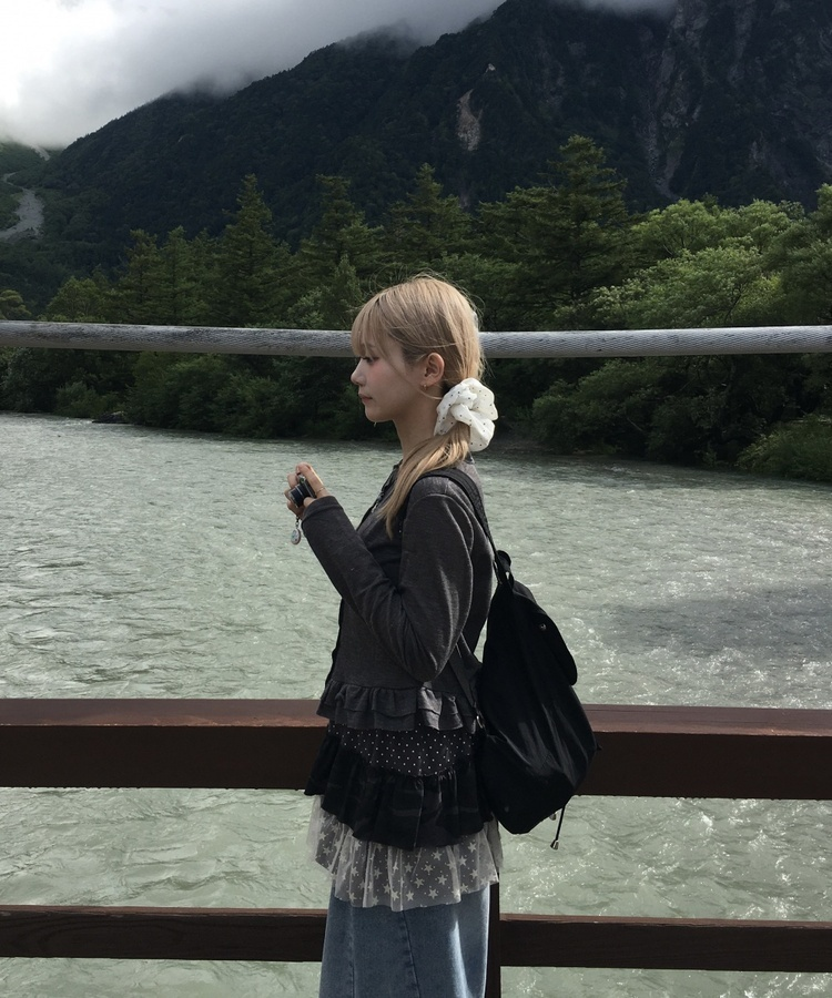 レイヤードフリルミニスカート CHARCOAL