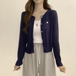 シースルーペンダントカーディガン(8color) DARK NAVY