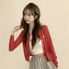 シースルーペンダントカーディガン(8color) RED