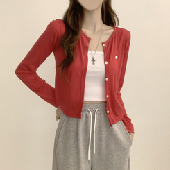 シースルーペンダントカーディガン(8color) RED