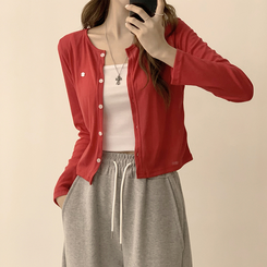 シースルーペンダントカーディガン(8color) RED