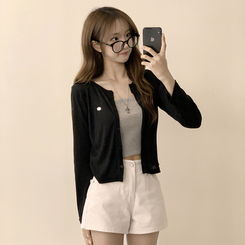 シースルーペンダントカーディガン(8color) BLACK