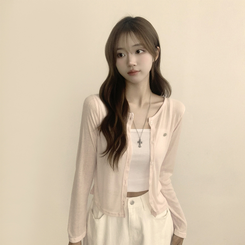 シースルーペンダントカーディガン(8color) PINK