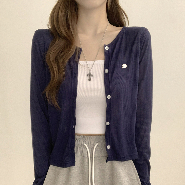 シースルーペンダントカーディガン(8color) DARK NAVY