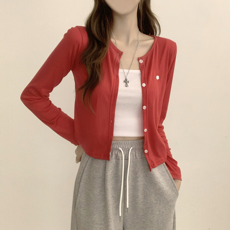 シースルーペンダントカーディガン(8color) RED