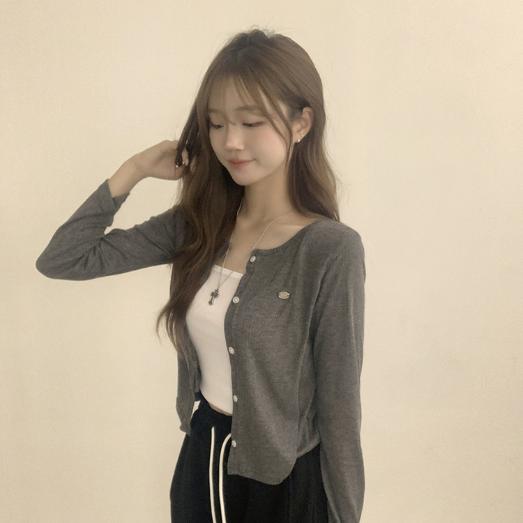 シースルーペンダントカーディガン(8color) CHARCOAL