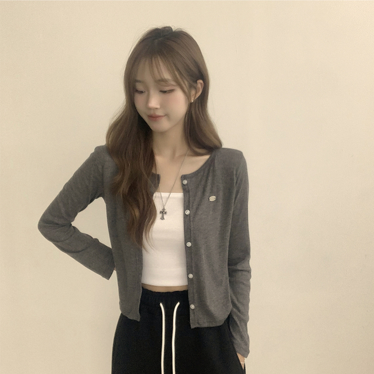 シースルーペンダントカーディガン(8color) CHARCOAL