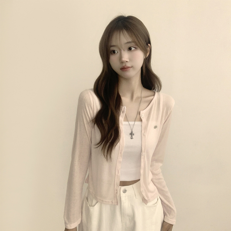 シースルーペンダントカーディガン(8color) PINK