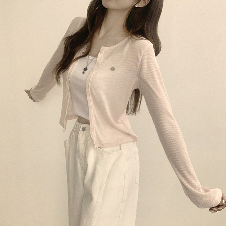 シースルーペンダントカーディガン(8color) PINK