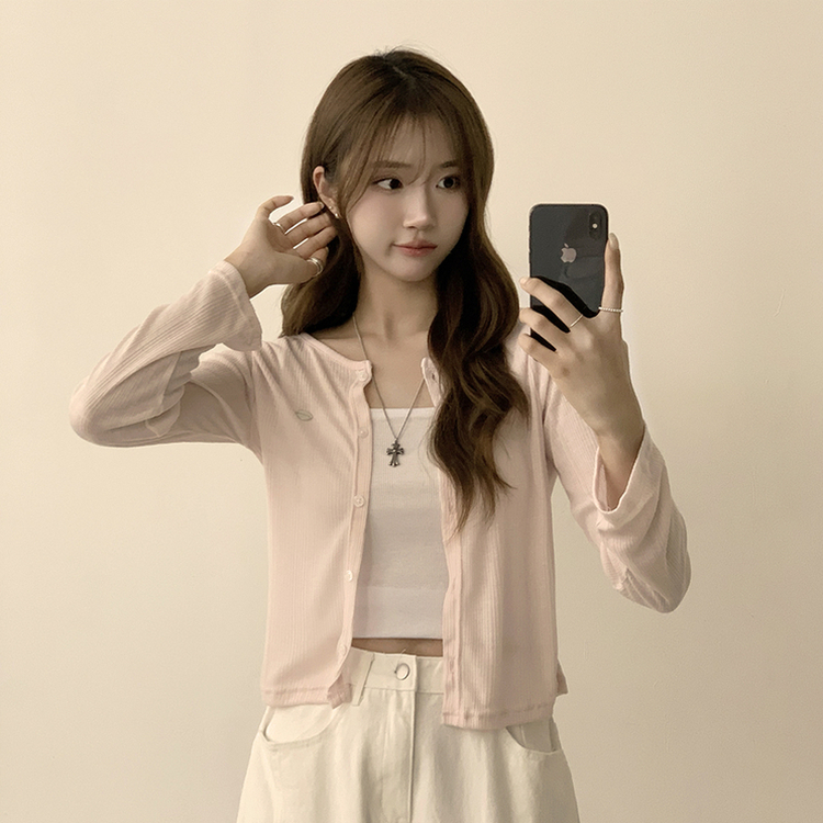 シースルーペンダントカーディガン(8color) PINK