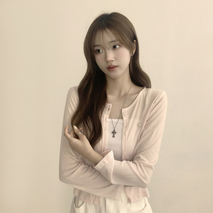 シースルーペンダントカーディガン(8color) PINK