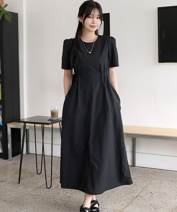 新品 ジェニーギャルソン コットンリネン ロングワンピース 黒