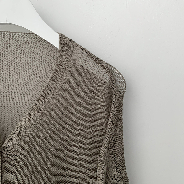 안입은듯 시원 아방핏 시스루 벌룬 크롭 박시 니트가디건 여름 간절기 가디건 빅사이즈