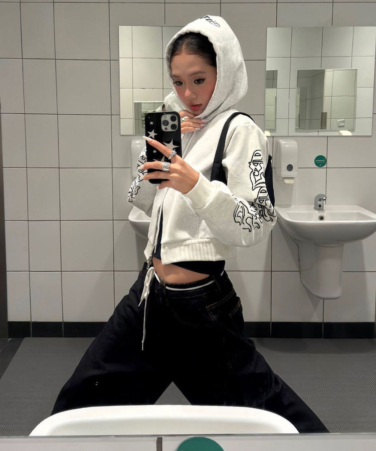 クロップフードジップアップ IVORY