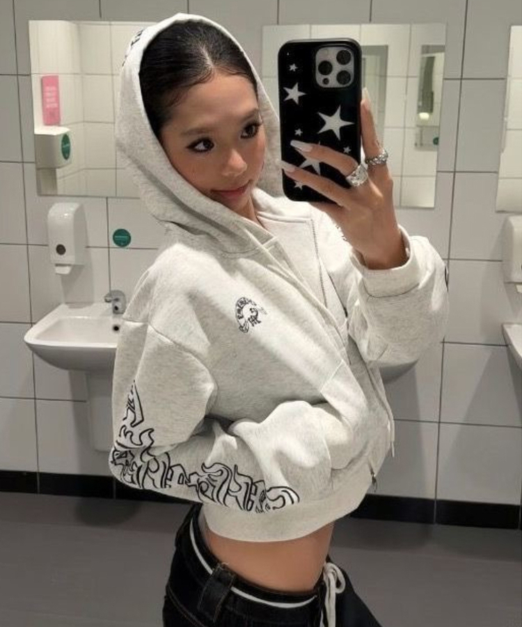 クロップフードジップアップ IVORY