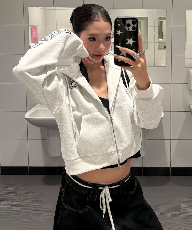 クロップフードジップアップ IVORY