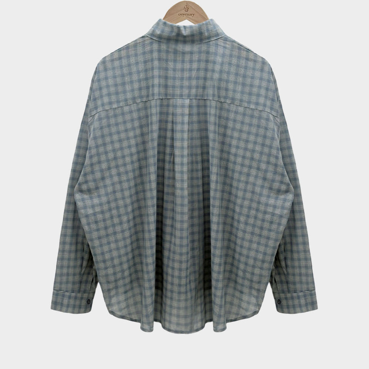 트렌디 앤 클래식 오버핏 썸머 체크 셔츠 남방