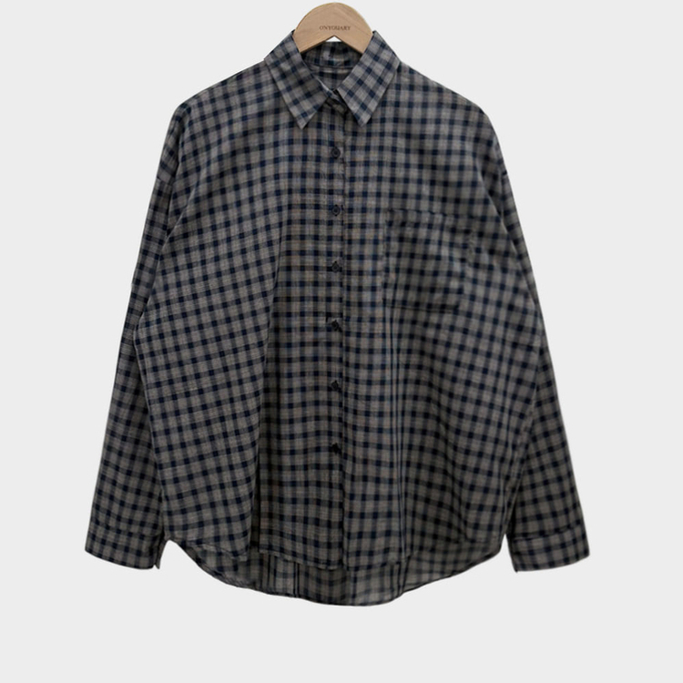 트렌디 앤 클래식 오버핏 썸머 체크 셔츠 남방