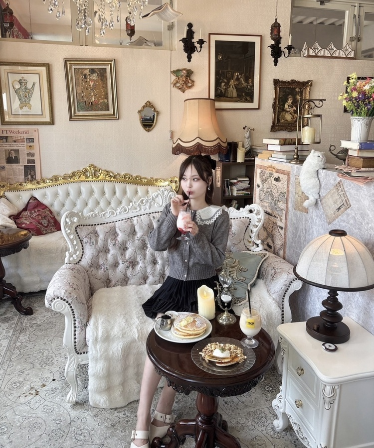 레이스 니트 크롭 가디건