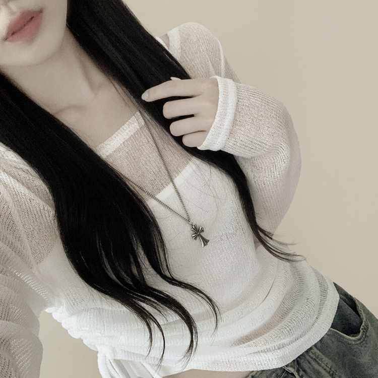 シースルーサイドシャーリングシャツ IVORY