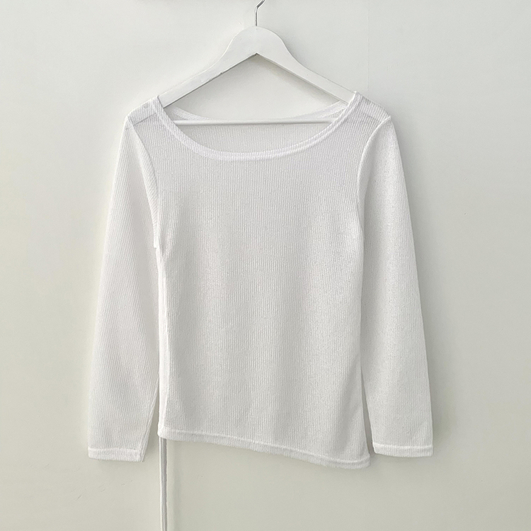 シースルーサイドシャーリングシャツ