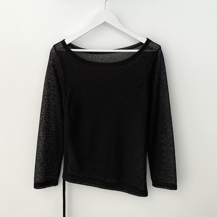 シースルーサイドシャーリングシャツ