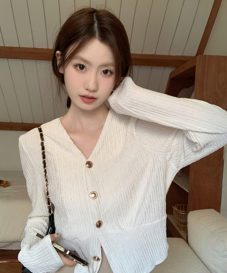 ゴールドボタンカーディガン IVORY