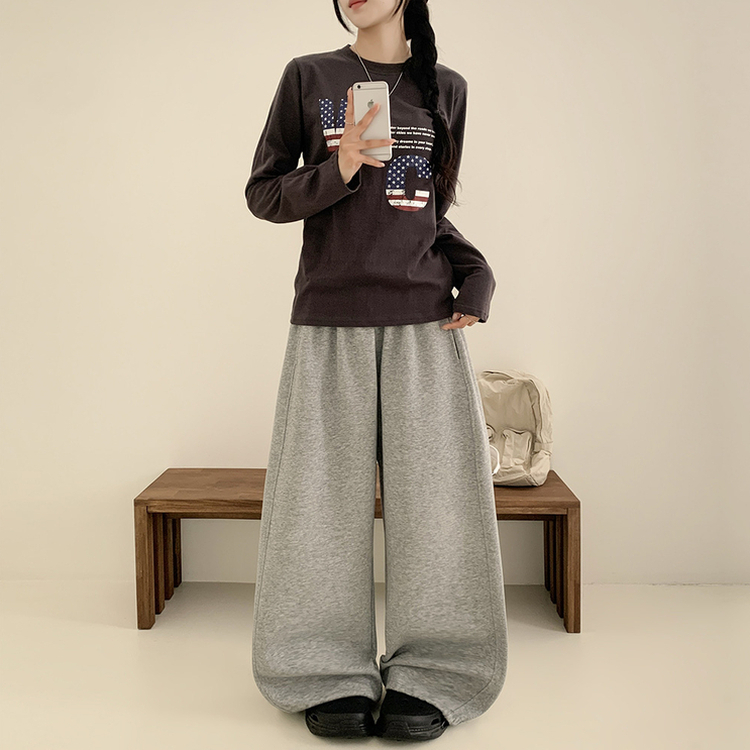 アメリカンセミクロップ長袖Tシャツ CHARCOAL