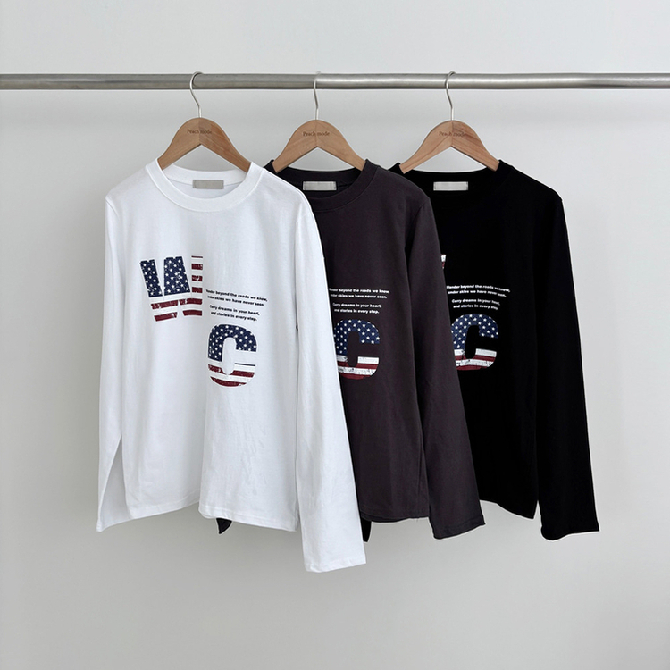 アメリカンセミクロップ長袖Tシャツ