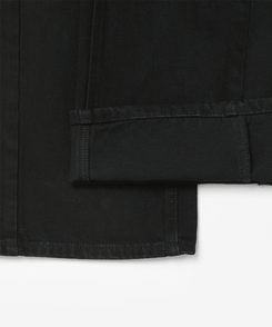 【丈別】スリットバンディングワイドデニムパンツ