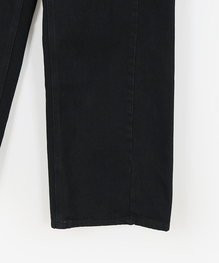 【丈別】スリットバンディングワイドデニムパンツ