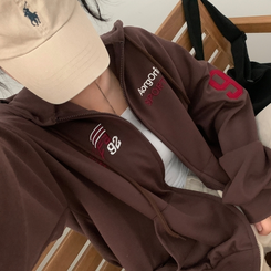 オーバーフィットフードジップアップ (5color) BROWN