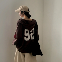 オーバーフィットフードジップアップ (5color) BROWN