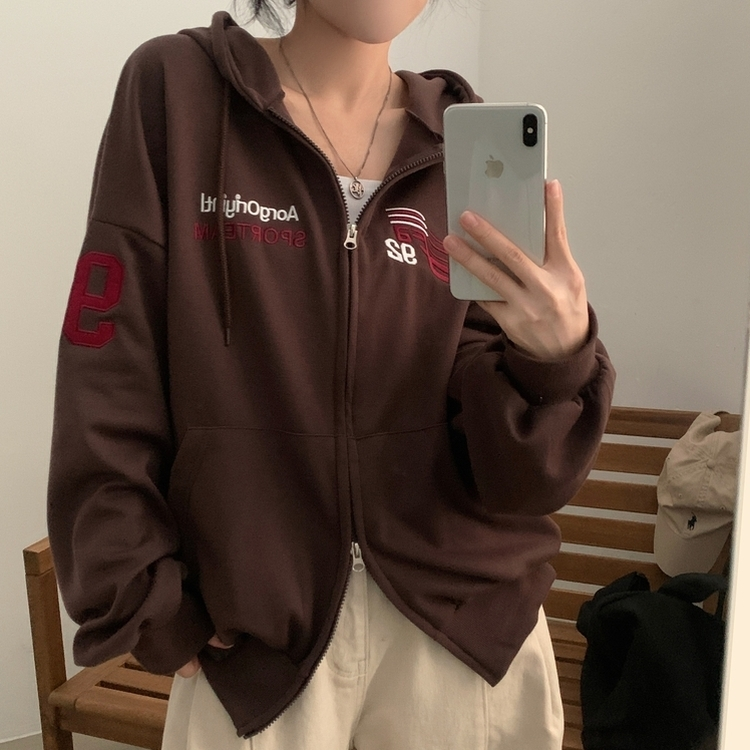 オーバーフィットフードジップアップ (5color) BROWN