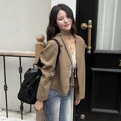 タイSET】Vネックノーカラージャケット｜ジャケット｜韓国ファッション