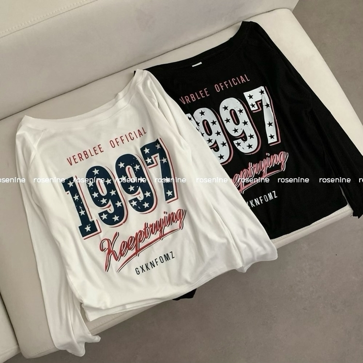 1997 가을 긴팔 원숄더 오프숄더 긴팔티