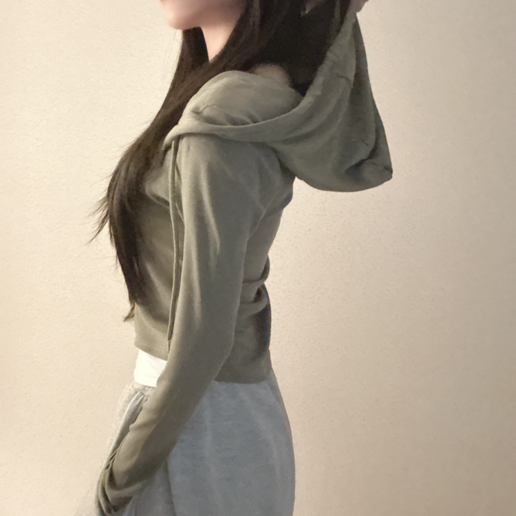 フードレイヤード長袖Tシャツ(5color) KHAKI