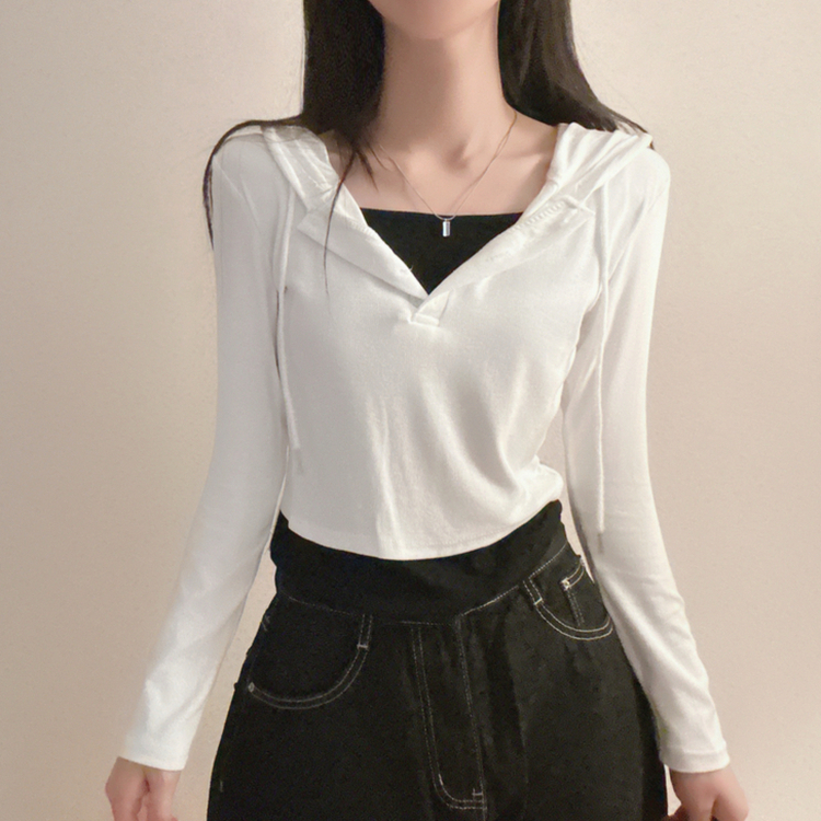 フードレイヤード長袖Tシャツ(5color) IVORY