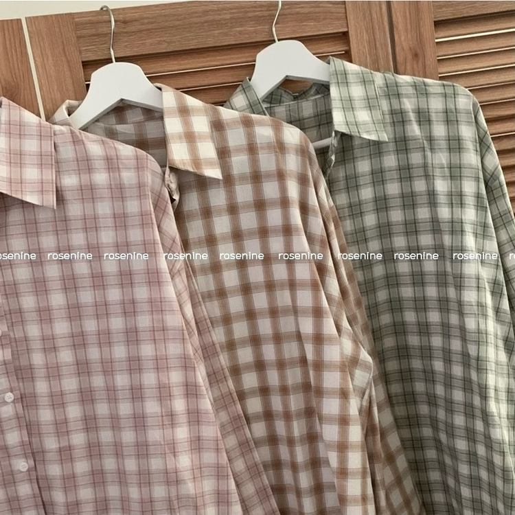 폴링 체크 루즈핏 박스핏 긴팔 셔츠 남방